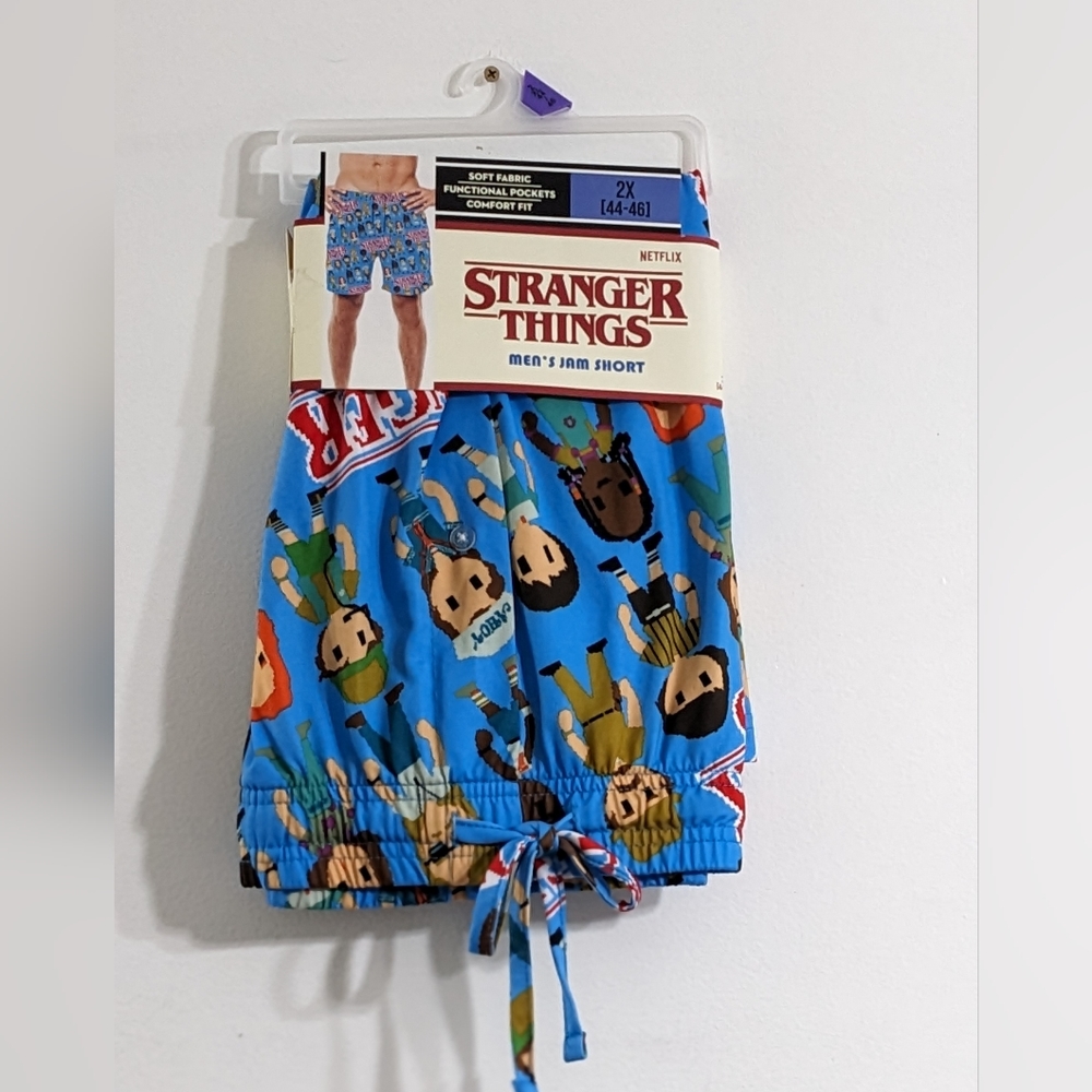 NWT Stranger Things Men's Lounge Jam Sleep Shorts With Pockets, Size 2X(44-46)
